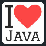 I love Java  Square Sticker<br><div class="desc">I love Java ,  for code lovers</div>