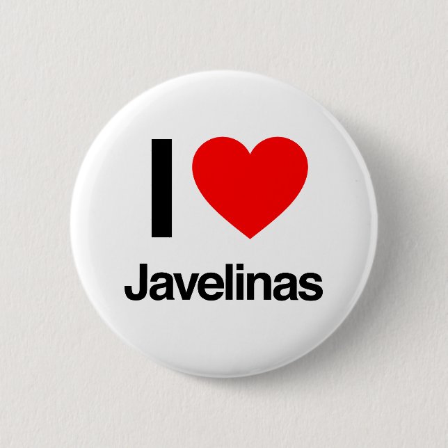i love javelinas 2 inch round button (Front)