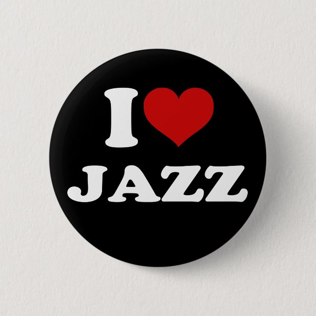 I Love Jazz 2 Inch Round Button (Front)