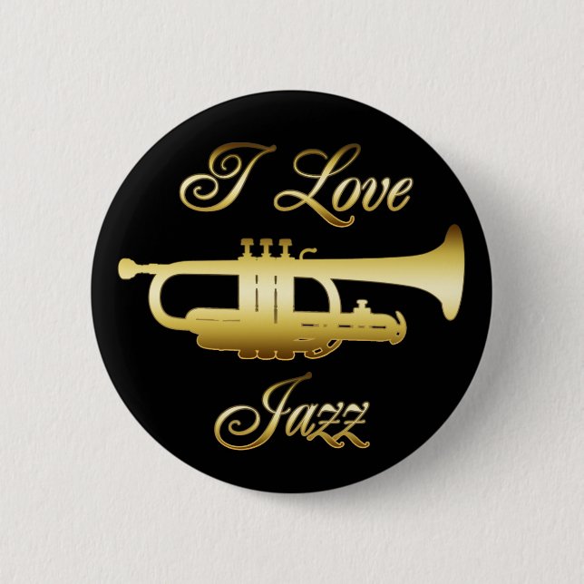 I LOVE JAZZ 2 INCH ROUND BUTTON (Front)