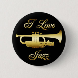 I LOVE JAZZ 2 INCH ROUND BUTTON