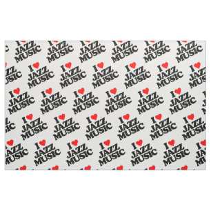 I LOVE JAZZ MUSIC FABRIC