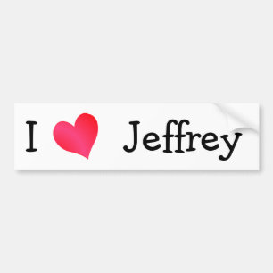 I Love Jeffrey Bumper Sticker
