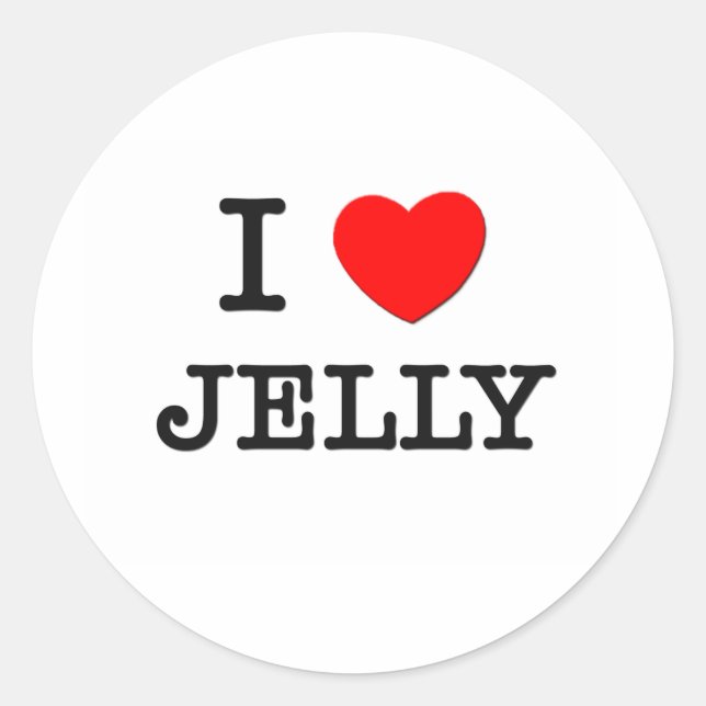 I Love Jelly Classic Round Sticker (Front)