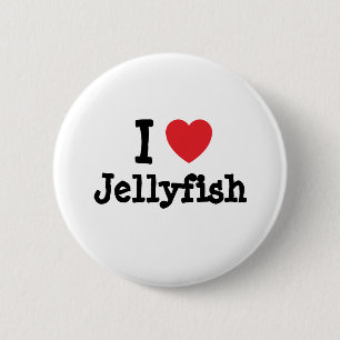 I love Jellyfish heart custom personalized 2 Inch Round Button