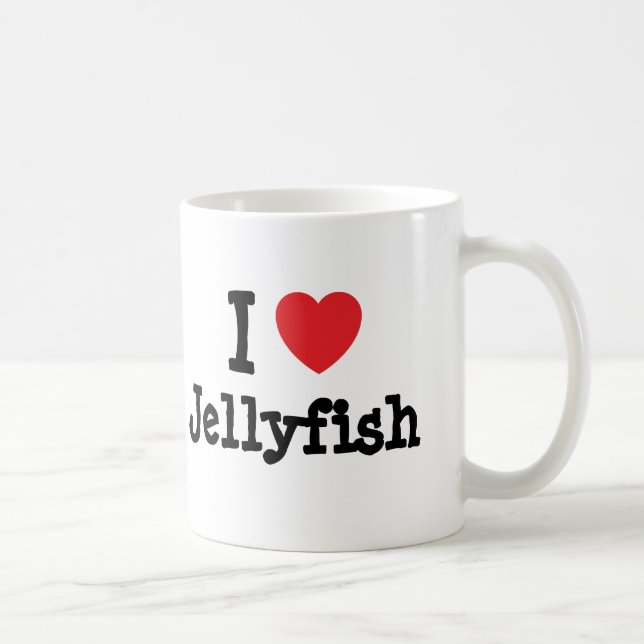 I love Jellyfish heart custom personalized Coffee Mug (Right)