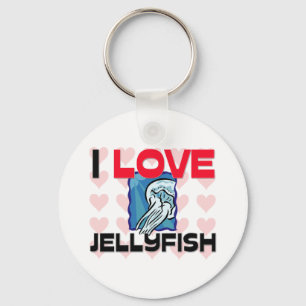 I Love Jellyfish Keychain