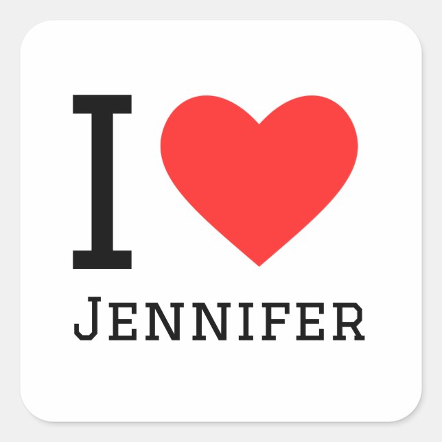 I love jennifer square sticker (Front)