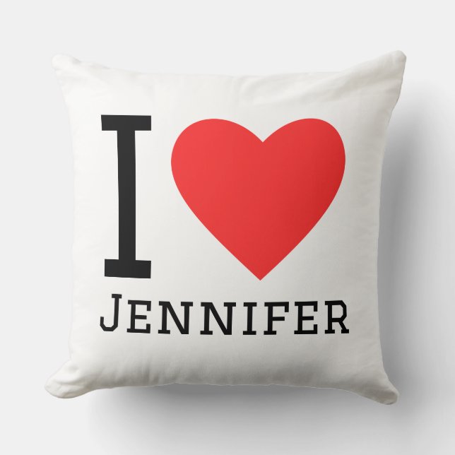 I love jennifer throw pillow (Front)