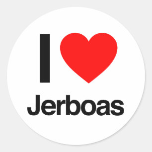 i love jerboas classic round sticker
