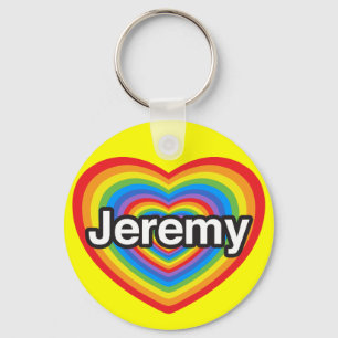 I love Jeremy. I love you Jeremy. Heart Keychain
