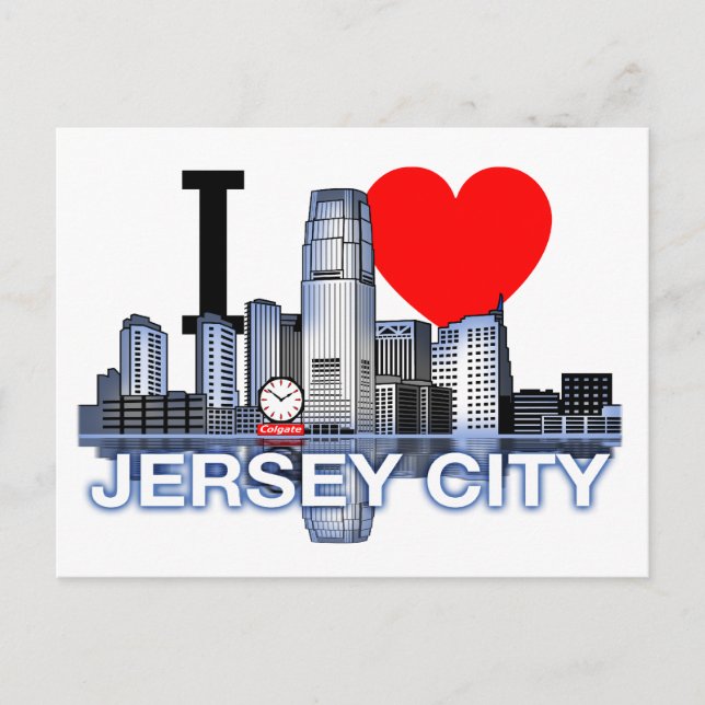 I love Jersey City skyline Postcard (Front)