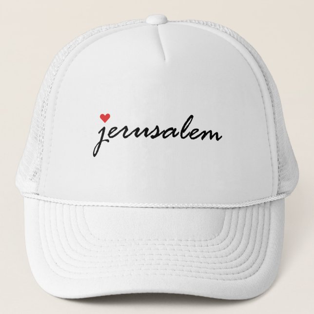 I love Jerusalem Israel Trucker Hat (Front)