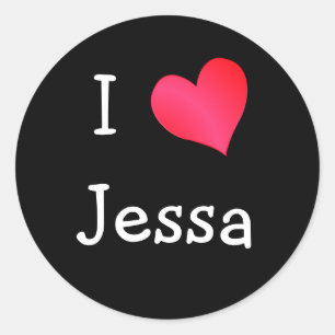 I Love Jessa Classic Round Sticker