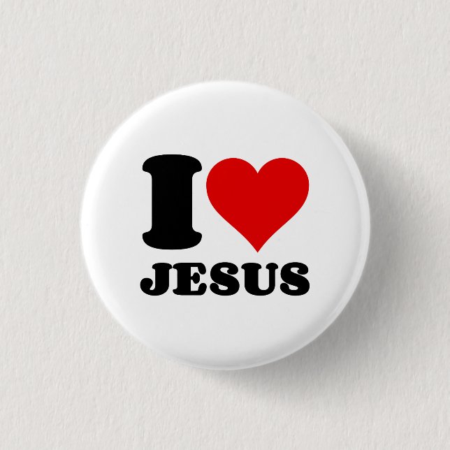 i love jesus 1 inch round button (Front)