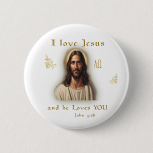 I love Jesus 2 Inch Round Button