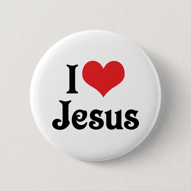 I Love Jesus 2 Inch Round Button (Front)