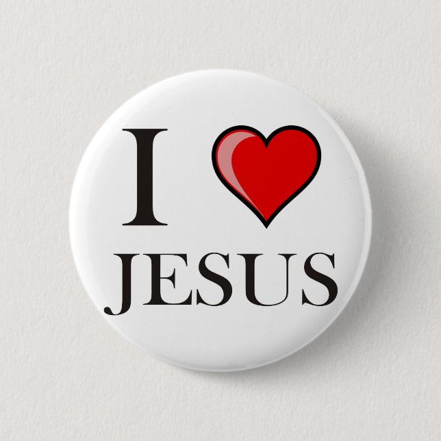 I Love Jesus 2 Inch Round Button (Front)