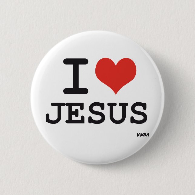 I love Jesus 2 Inch Round Button (Front)