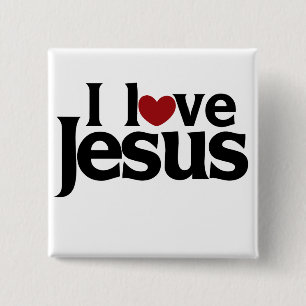 I love Jesus 2 Inch Square Button