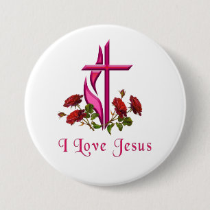 I love Jesus 3 Inch Round Button