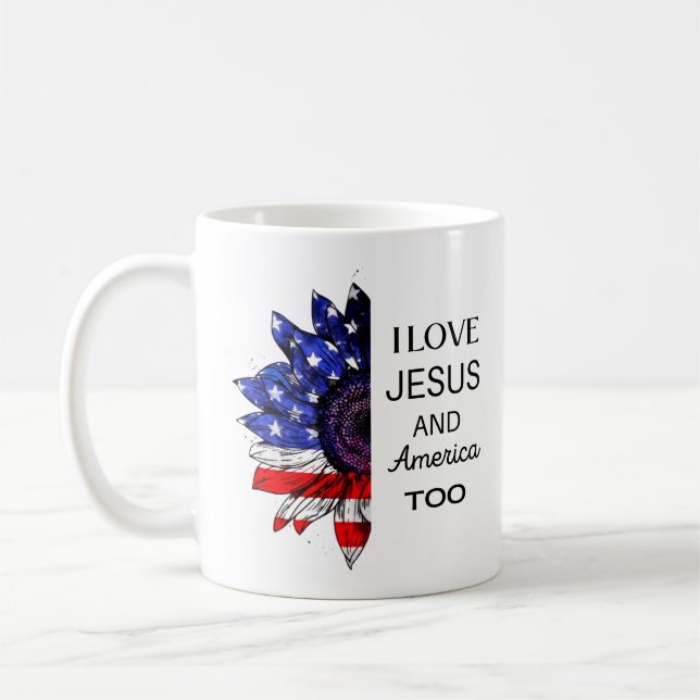  I Love Jesus and America Too Coffee Mug (Left)