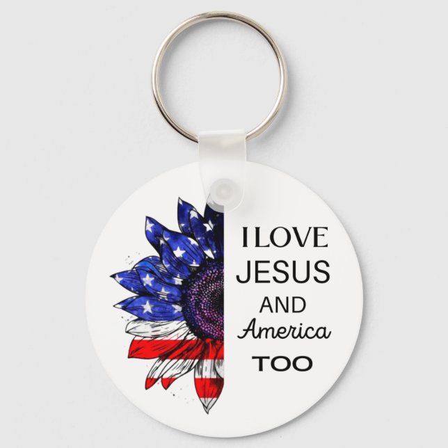  I Love Jesus and America Too Keychain (Front)