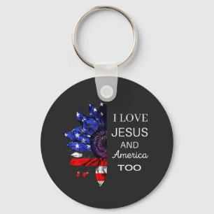  I Love Jesus and America Too Keychain