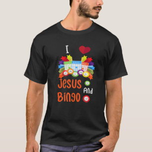 I Love Jesus And Bingo Christian Cross Board Games T-Shirt