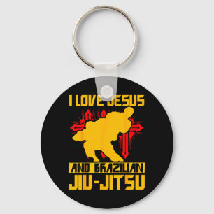 I love Jesus and Brazilian Jiu-Jitsu BJJ Keychain