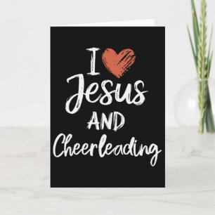 I Love Jesus And Cheerleading Christian Religious  Card