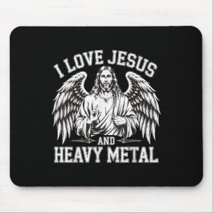 I Love Jesus And Heavy Metal 0 Mouse Pad
