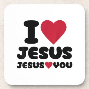 I Love Jesus and Jesus Loves You Christian Coaster
