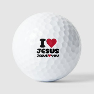 I Love Jesus and Jesus Loves You Christian Golf Balls