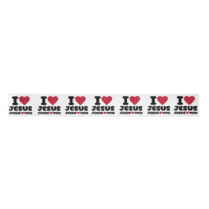 I Love Jesus and Jesus Loves You Christian Satin Ribbon