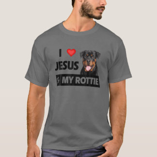 I Love Jesus And My Rottie Dog Mom Dad Pet Parent T-Shirt