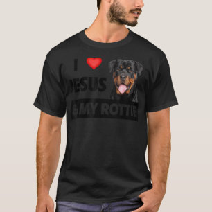 I Love Jesus and My Rottie Dog Mom Dad Pet Parent  T-Shirt