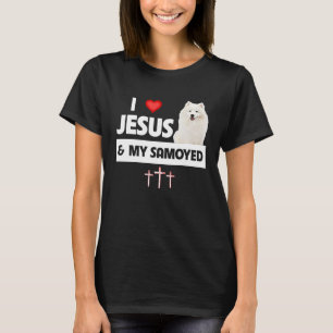 I Love Jesus and My Samoyed Herding Paws Mom Dad C T-Shirt