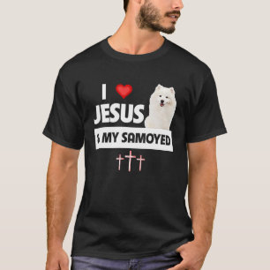 I Love Jesus and My Samoyed Herding Paws Mom Dad C T-Shirt