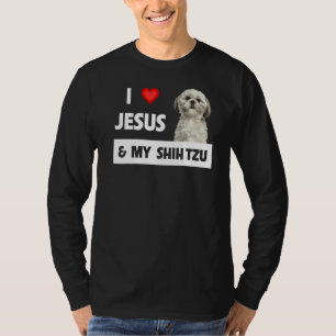 I Love Jesus And My Shih Tzu Mom Dad Christian Dog T-Shirt
