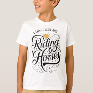 I Love Jesus And Riding Horses Horseback Girls Wom T-Shirt