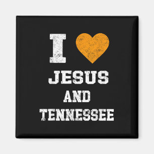 I Love Jesus And Tennessee Shirt Orange Heart Cute Magnet