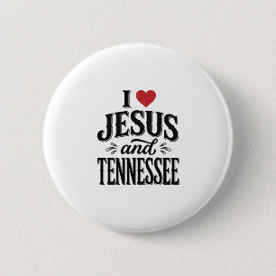 I Love Jesus and Tennessee Vintage Christian Desig 2 Inch Round Button