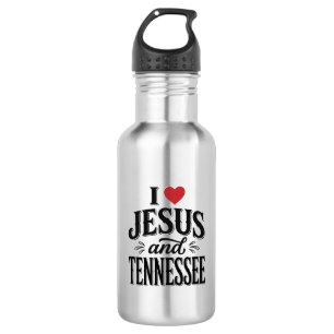 I Love Jesus and Tennessee Vintage Christian Desig 532 Ml Water Bottle