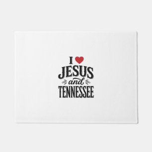 I Love Jesus and Tennessee Vintage Christian Desig Doormat