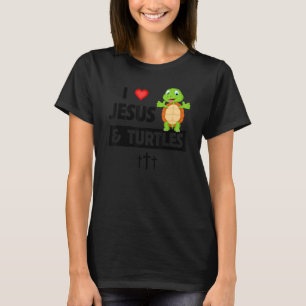 I Love Jesus and Turtles Christian Bible Sunday To T-Shirt