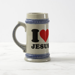 I LOVE JESUS BEER STEIN