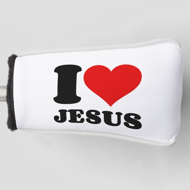 i love Jesus christian quote Golf Head Cover (Front)