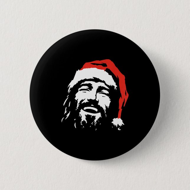 I Love Jesus Christmas Green  2 Inch Round Button (Front)