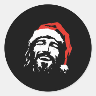 I Love Jesus Christmas Green  Classic Round Sticker